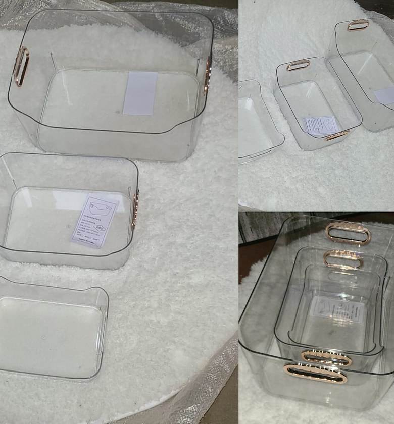 Clear Storage Bins or Baskets With Handles image