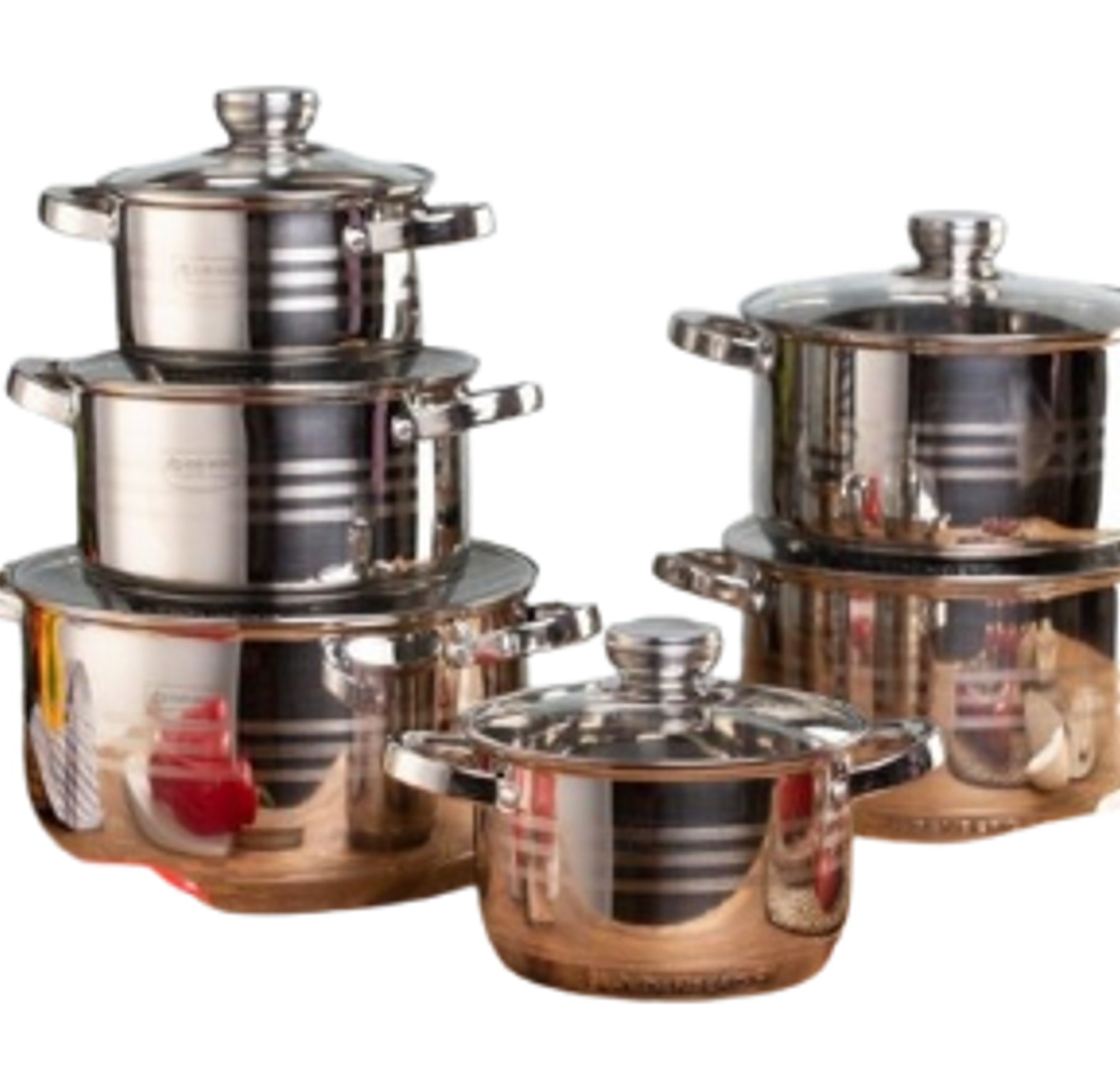 Cookware. 12pc Edenburg Stainless Steel Cookware image