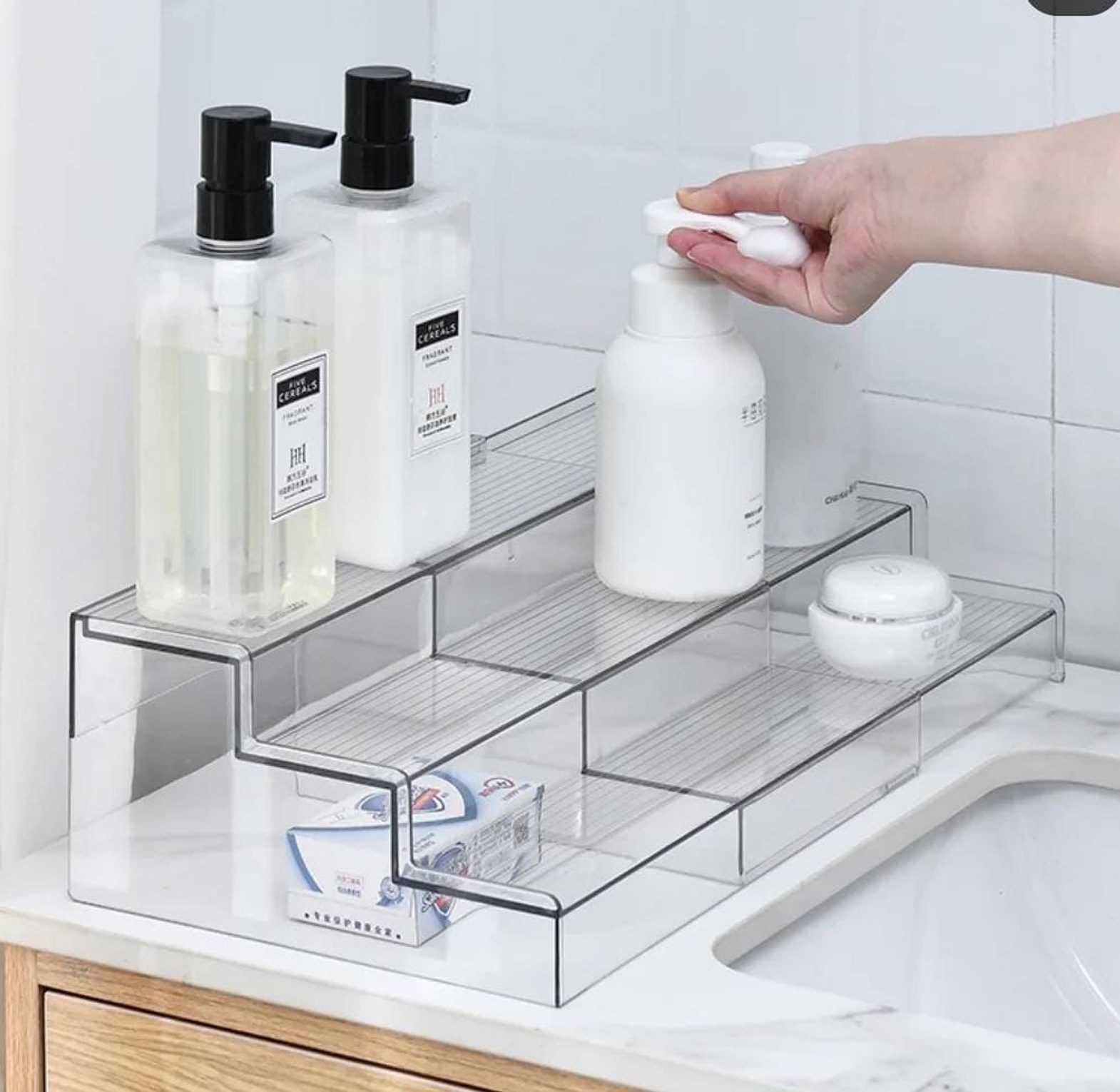 3 tier expandable acrylic rack image
