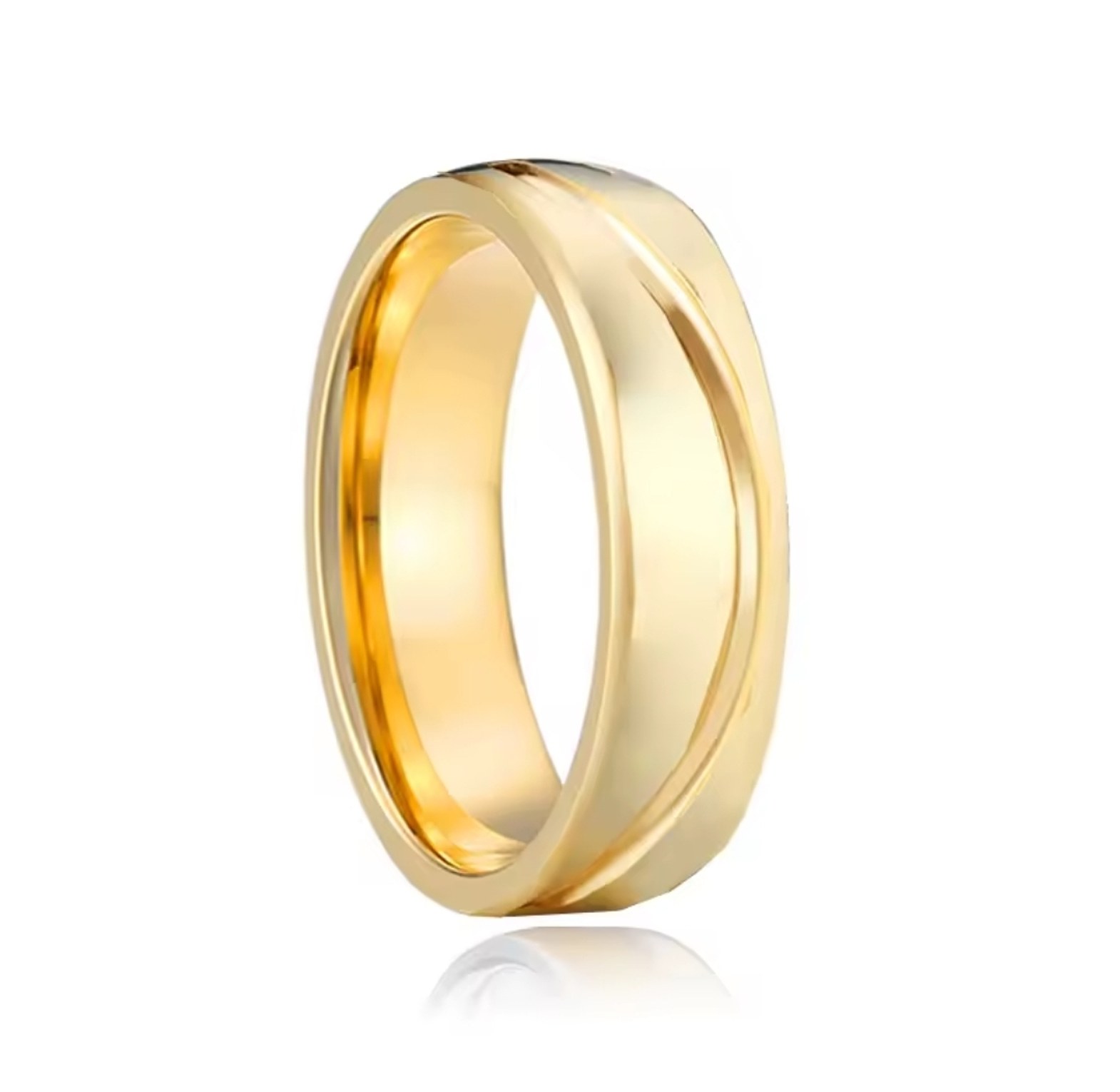 Stainless steel gold plated wedding rings  image