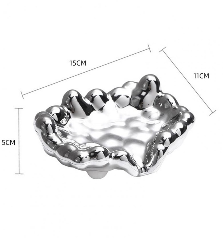 Quick Drain Golden/Silver Color Soap Dish  image