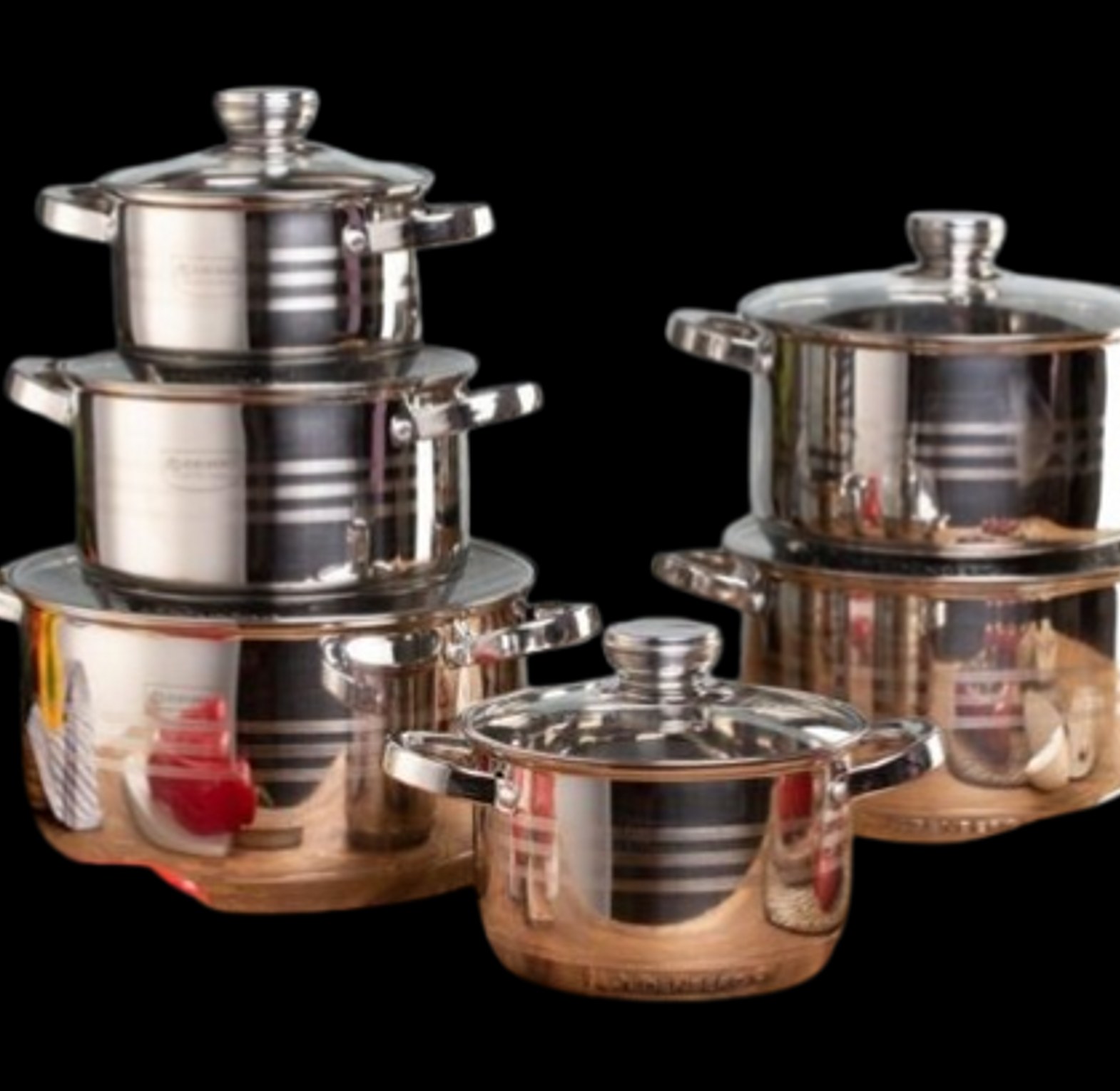 EDENBERG 12pc Edenburg Stainless Steel Cookware image