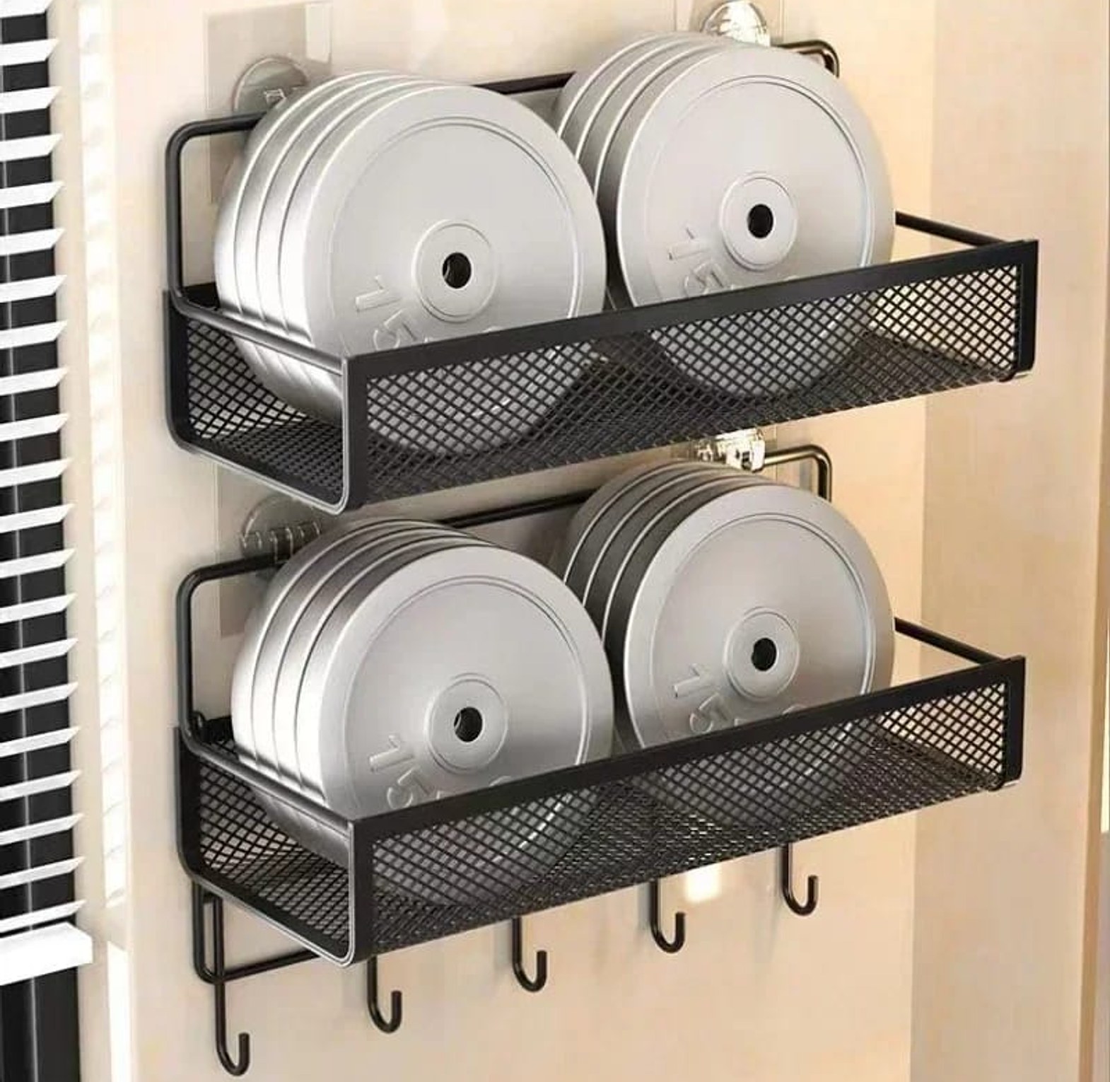 2-Piece Portable Hanging Wall Storage Rack 2PC image