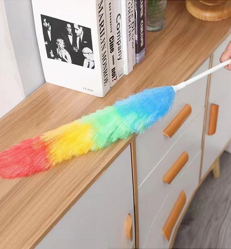 Multi-Color Washable Microfiber Feather Duster for Home, Office & Car Interior - Anti-Static Cleaning Tool image
