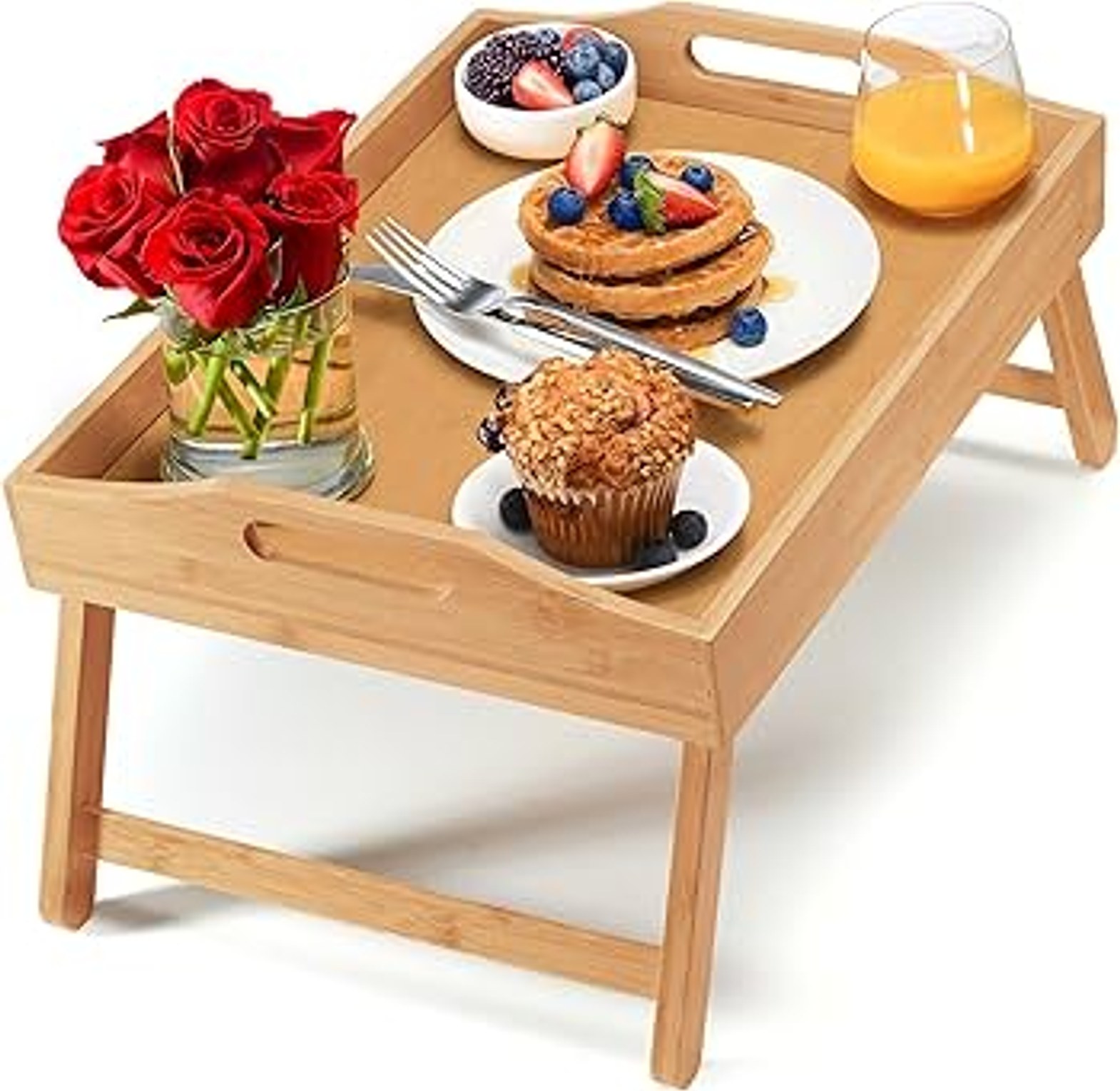 Foldable Bamboo Breakfast And Laptop Table image