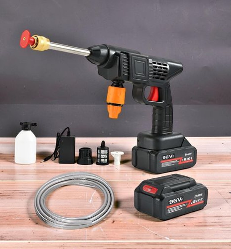 96V Rechargeable Jet Spray Gun Cordless Car Washer Pressure Cleaner with Battery Kit image