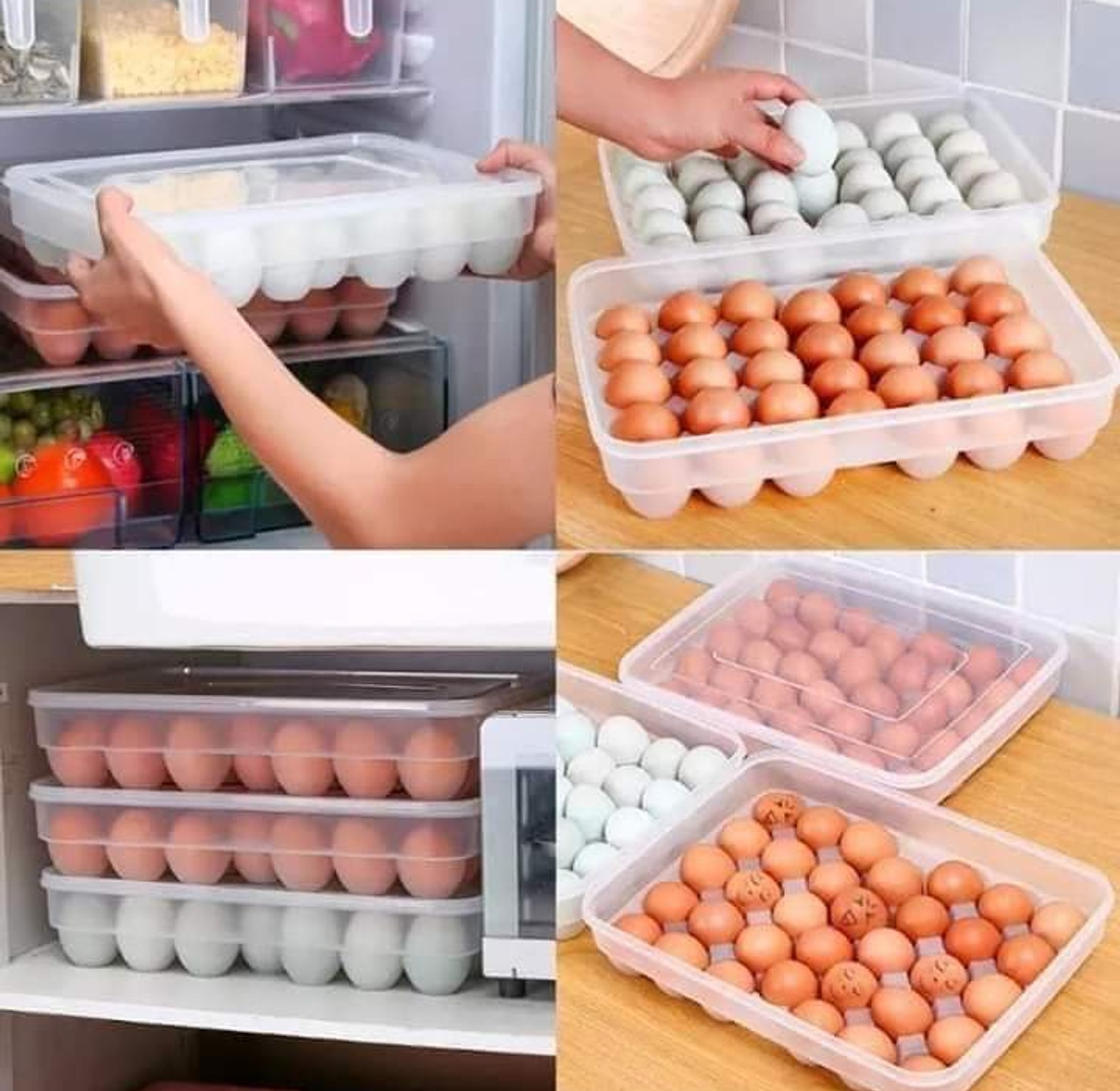 34 Eggs Tray Container Storage Box With Lid image