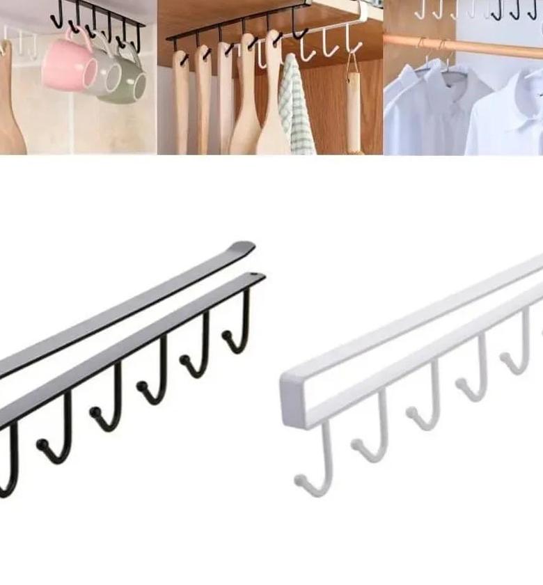 Iron 6-Hook Under Shelf Rack image