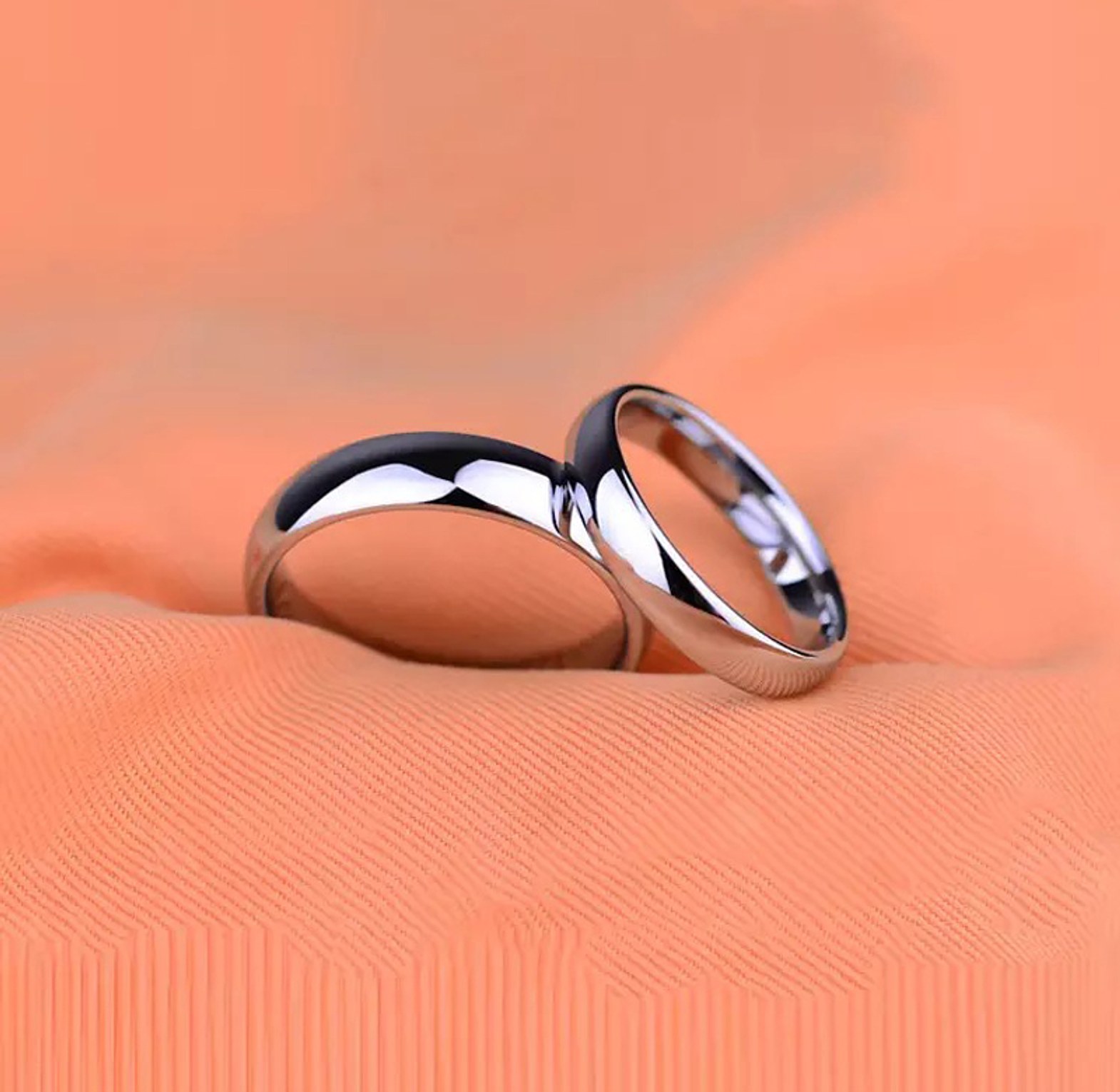 Stainless steel silver wedding ring  image