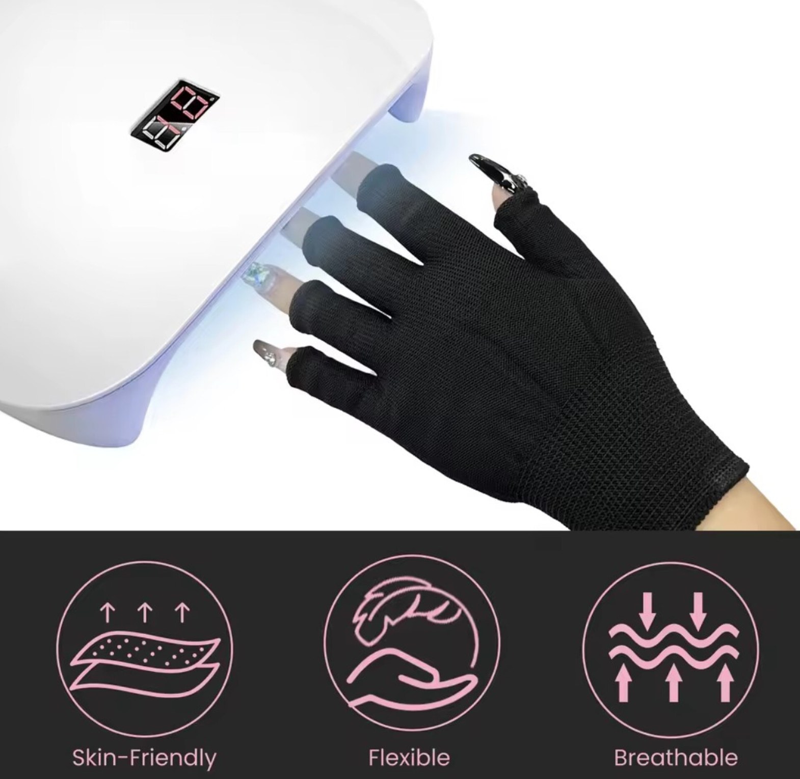 Anti UV Radiation Gel Dryer Machine Protection Gloves image