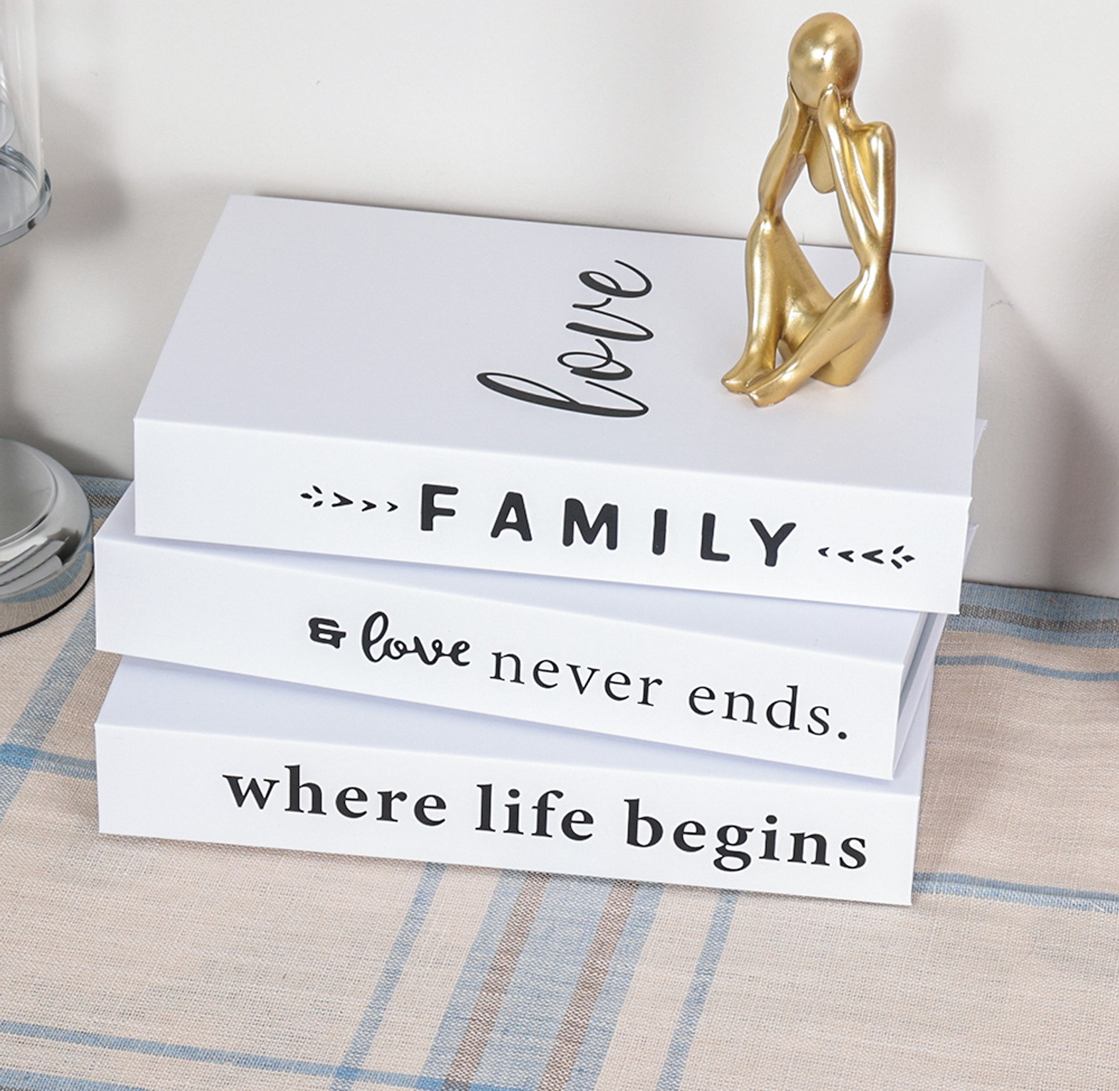 Minimalist Decorative Book Box for Coffee Table Styling, Faux Aesthetic Book Ornament, Modern Home & Office Decor Piece image