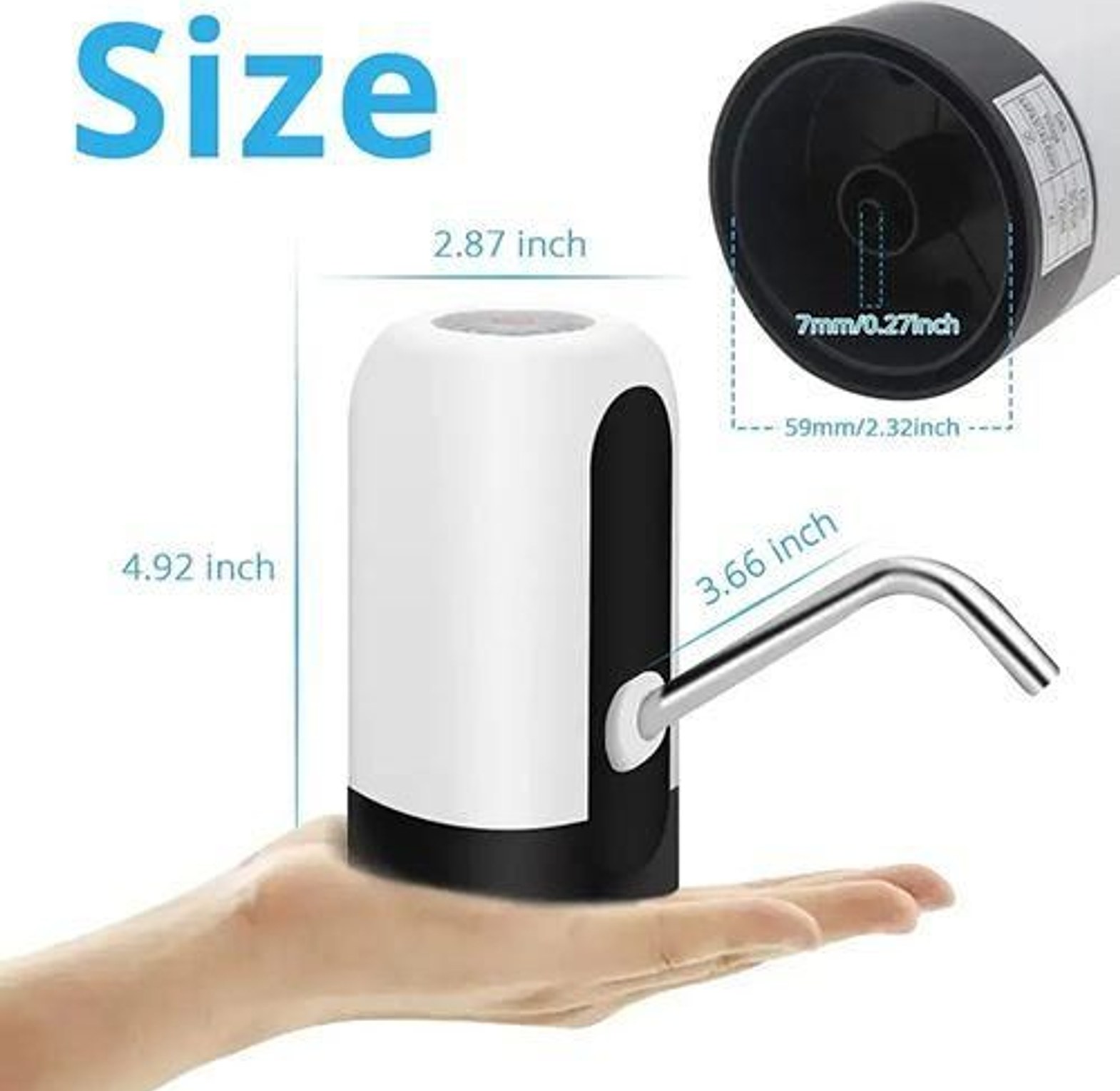 Electric Drinking Water Bottle Pump With USB Charging, Portable Water Jug Pump image