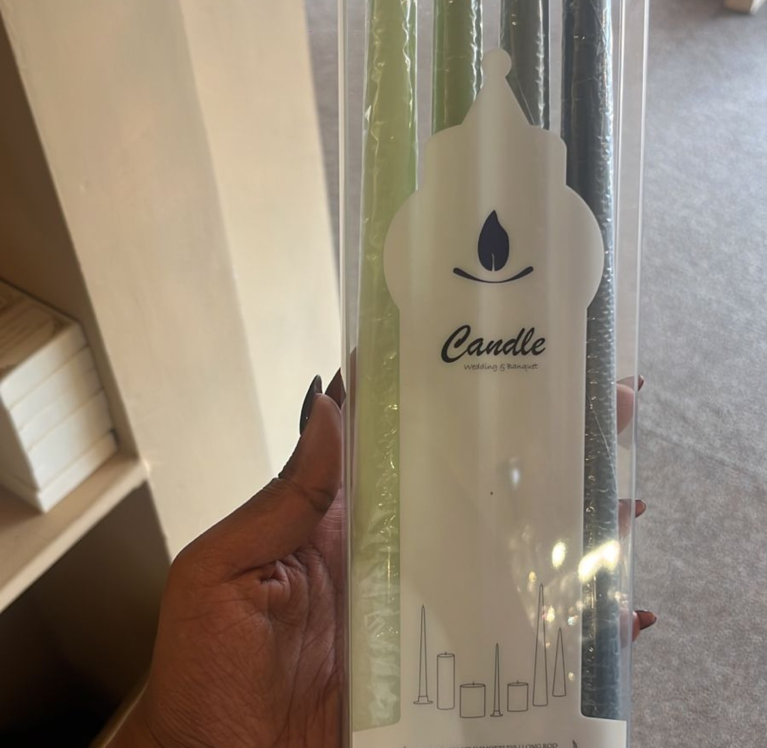 Green taper candle image