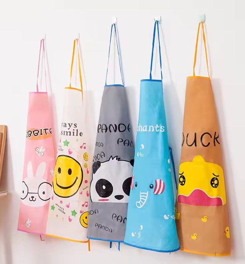 Kids Waterproof Art Apron Oil-Proof Children Cooking Painting Aprons - Cute Cartoon Designs for School & CBC image