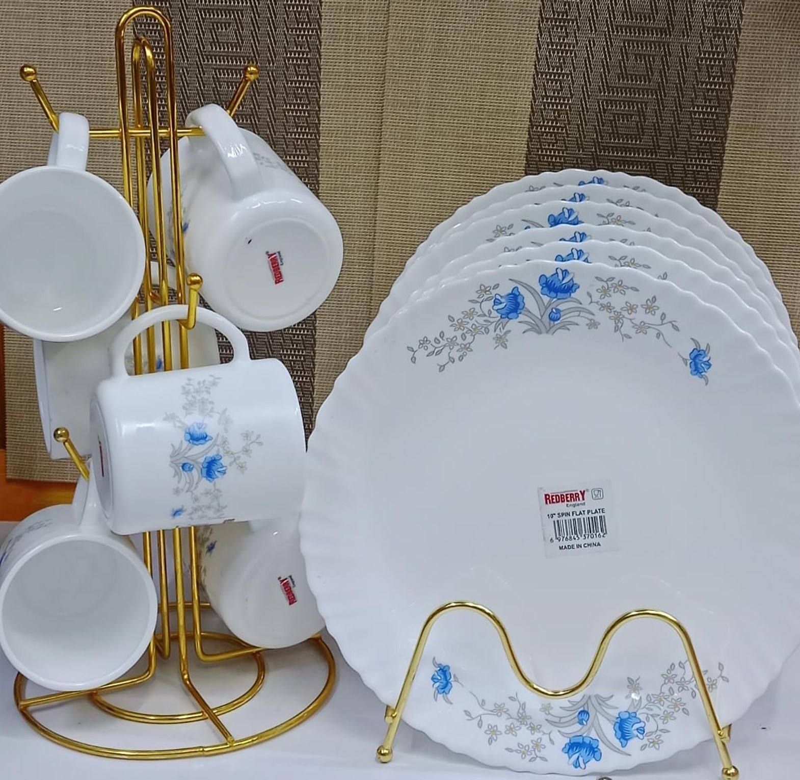 12pcs Unique Dinner Set of 6 mugs and 6 plates image