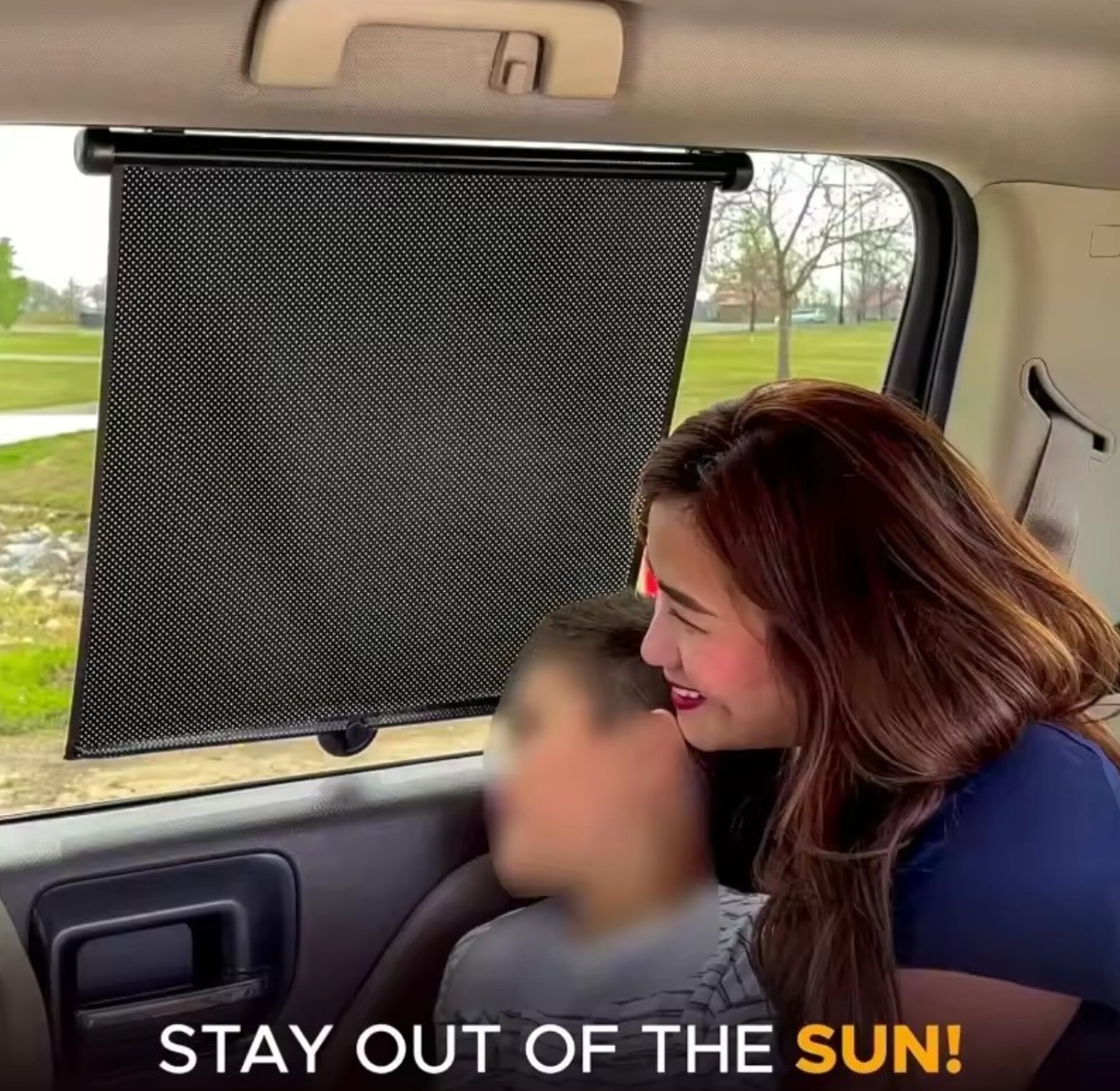 Retractable Window Sun Shade and Roller Blinds with Suction Cups (50x125cm) - Drill-Free UV Heat Blocker for Car, Home & Office image