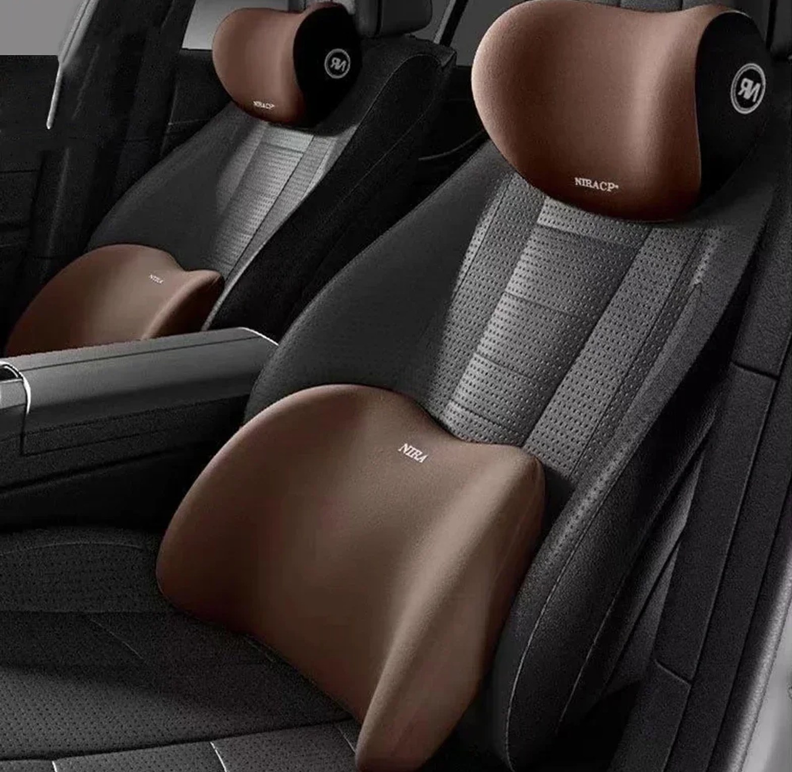2 Pc Memory Foam Car Headrest Back Lumbar Support image