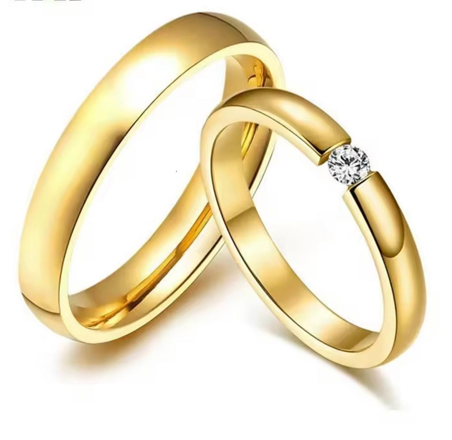 The Classic Soitaire Gold Band Set image