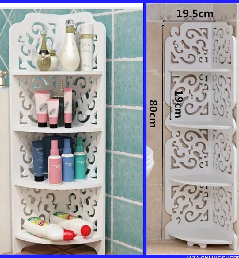 Corner stand bathroom rack image