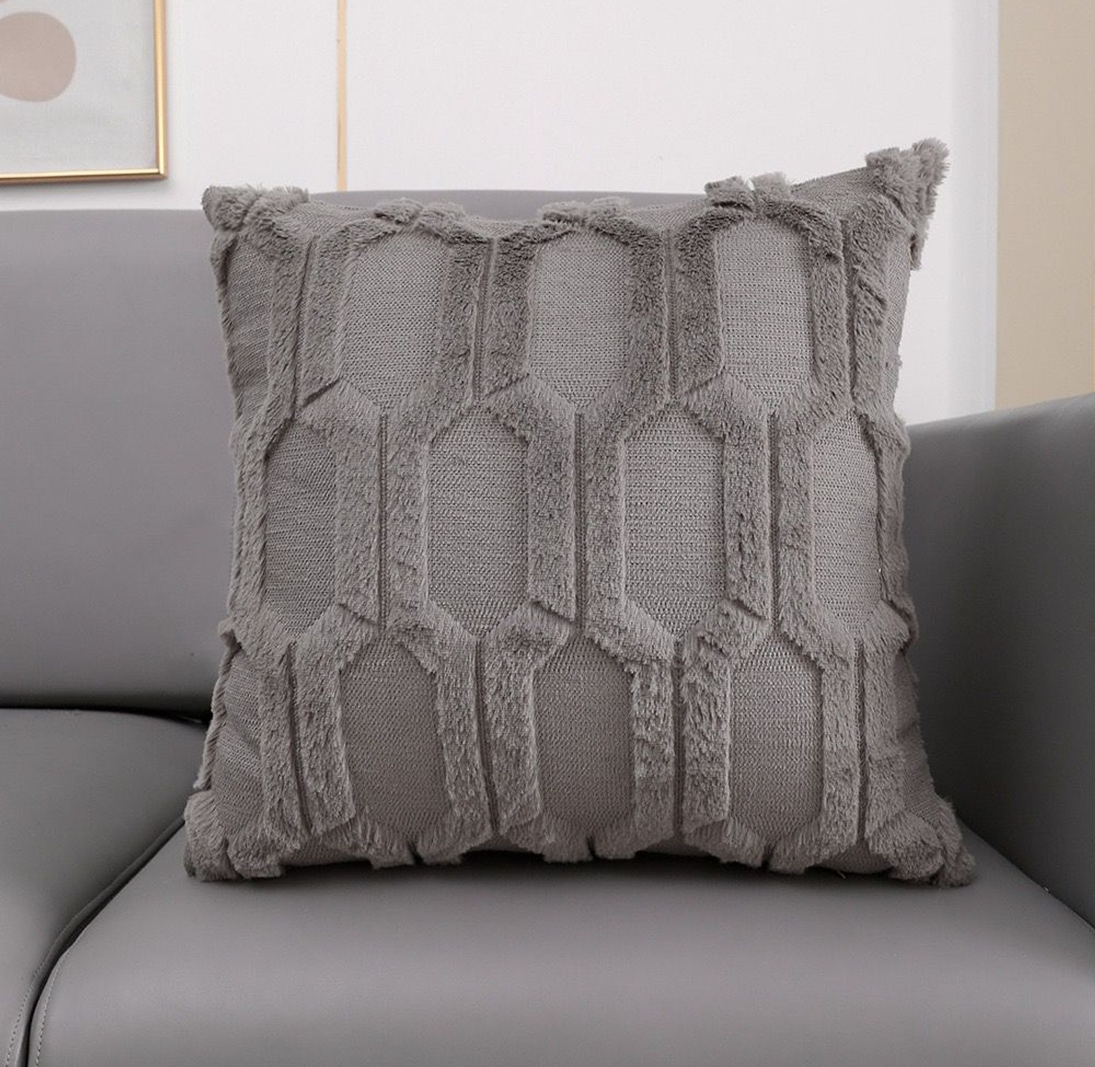 Soft Solid Fluffy Cushion Cover  image