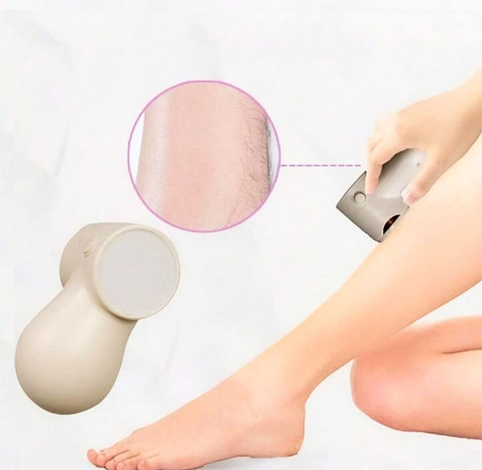 2-in-1 Painless Hair Removal Epilator and Electric Foot Grinder - Rechargeable Callus Remover with LED Display image