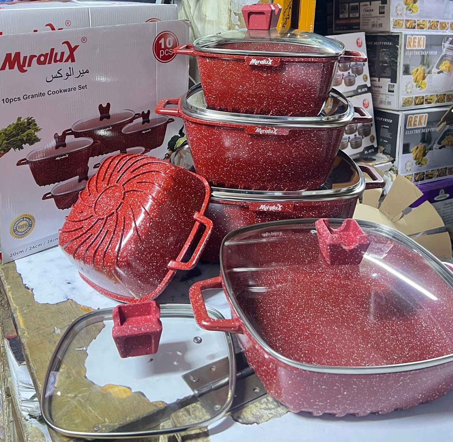 COOKWARE SET. Best Quality Square Miralux 10 pc Non stick cookware set image