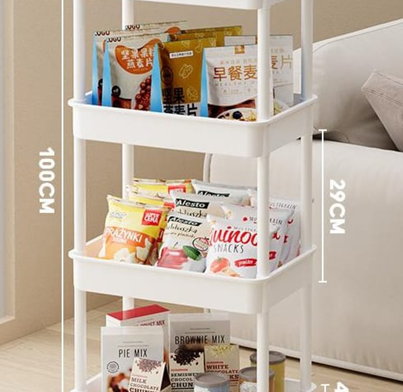 STORAGE RACK. Generic 4-Layer Storage Rack  Utility Rolling Rack with Wheels image
