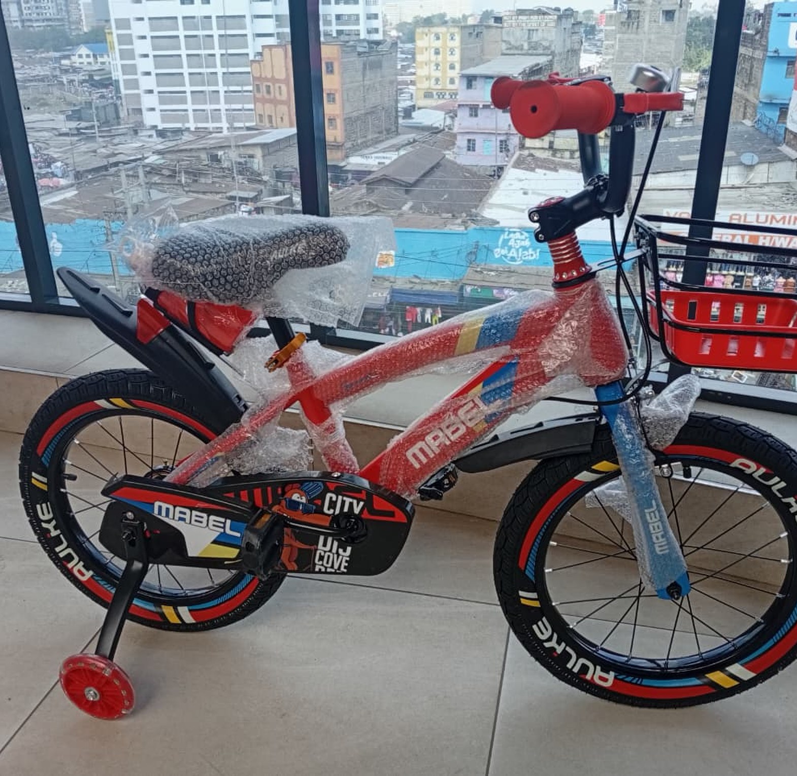 16-Inch Kids Bicycle with Training Wheels, Front Basket & Chain Guard image