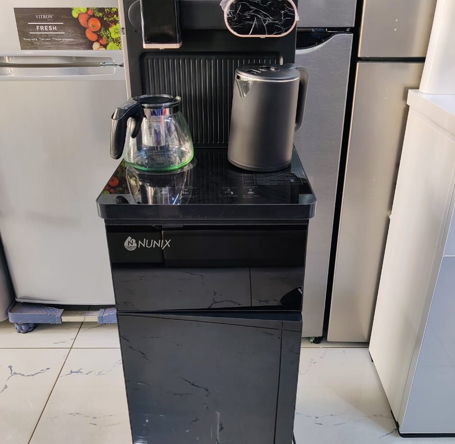 Nunix A1C Bottom Load Hot and Cold Stand Alone Water Dispenser with Coffee Maker image