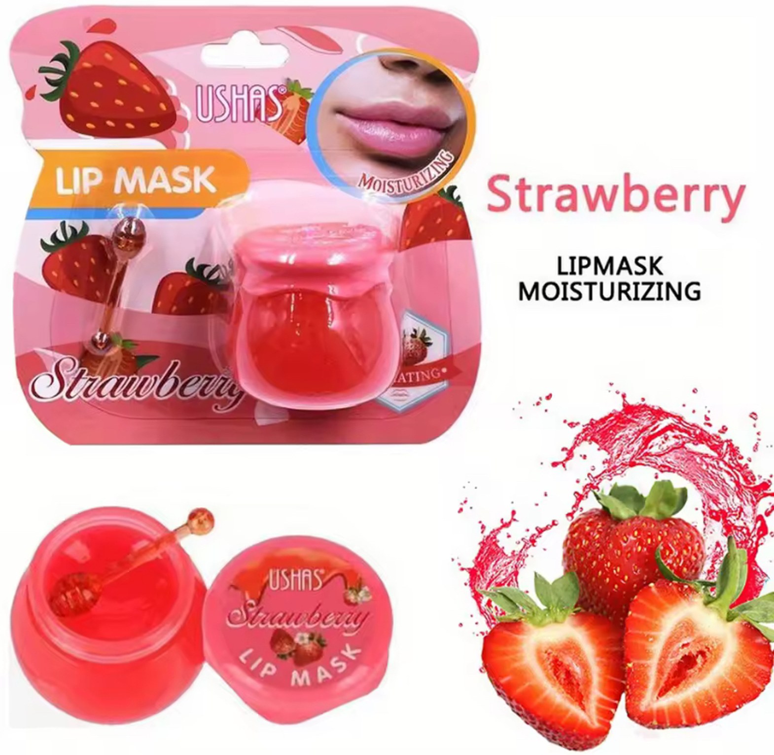 Moisturizing  strawberry lip mask Ushas  image