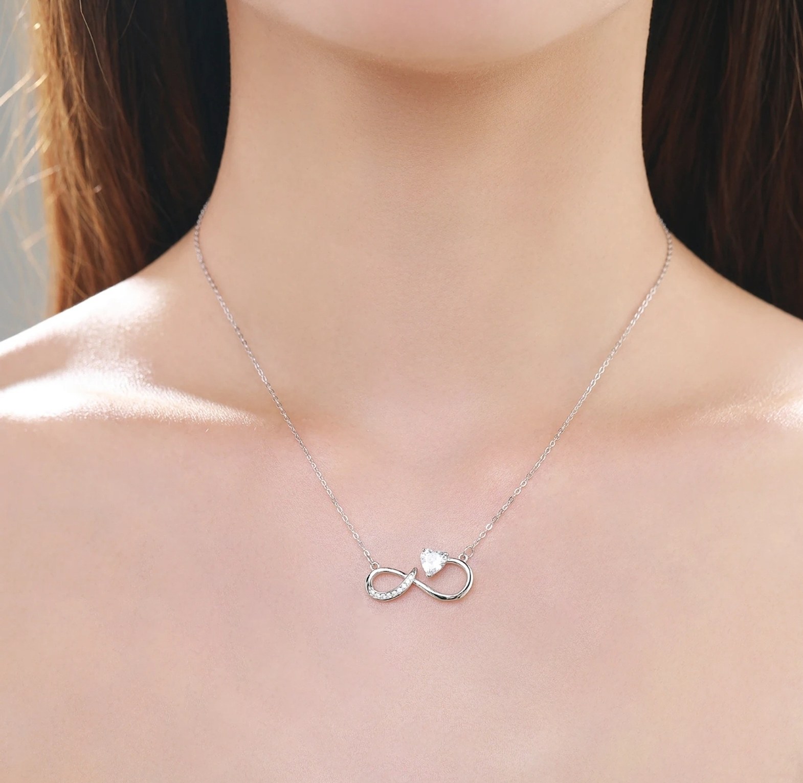 Sterling silver infinity set - infinity earrings, infinity necklace  image