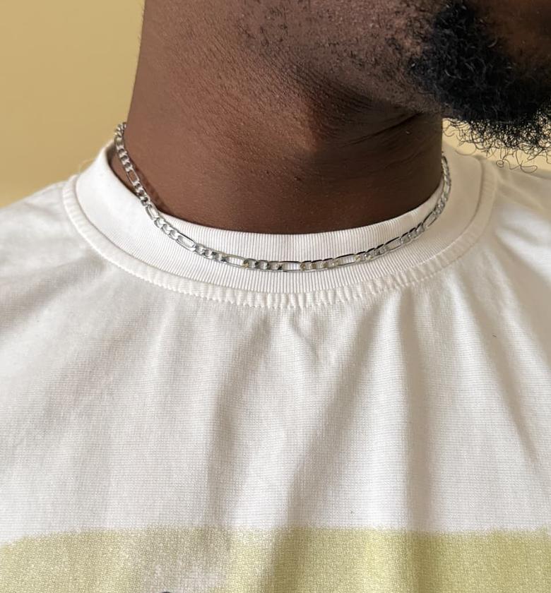 Silver figaro chain image