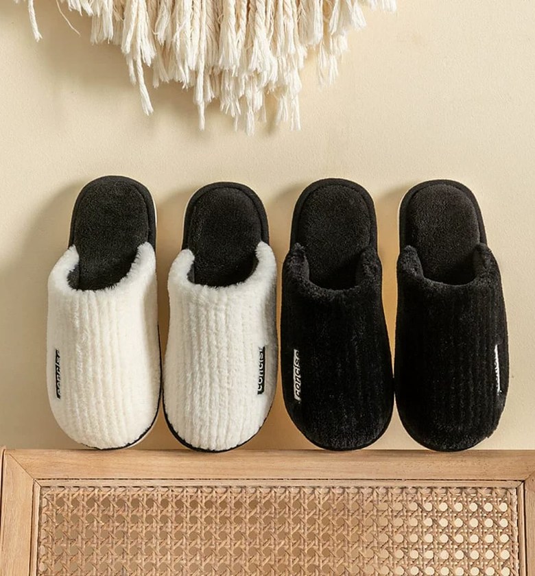 Fuzzy Winter Plush House Slippers image