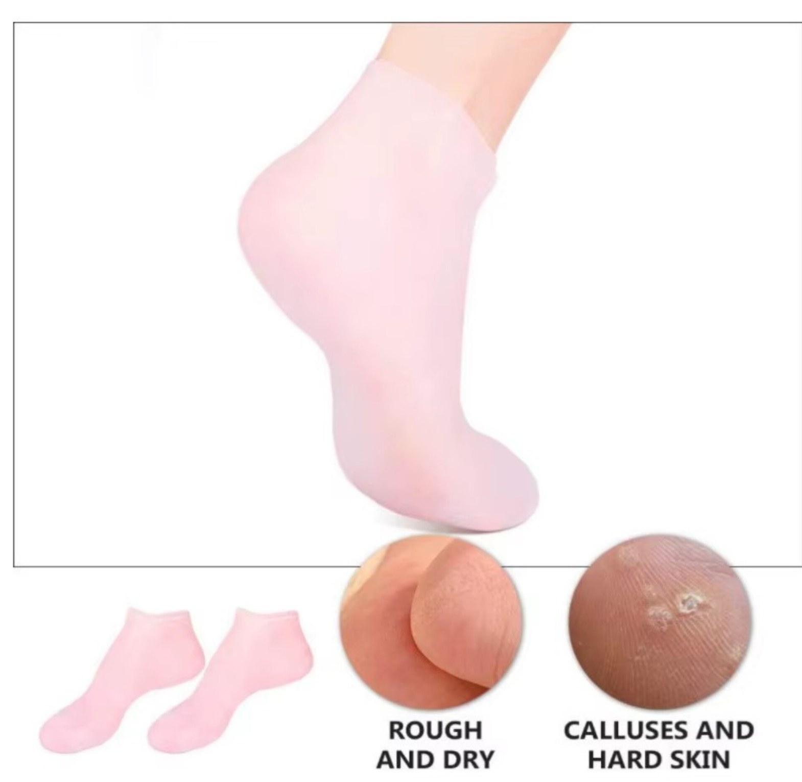 Silicone Moisturizing Socks for Cracked Heels and Dry Feet image