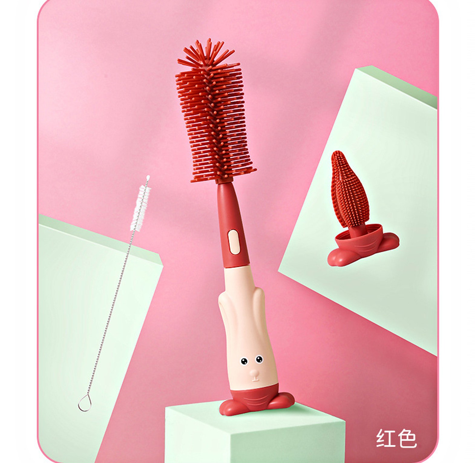 Silicone Bottle Brush 360 Degree Rotation image