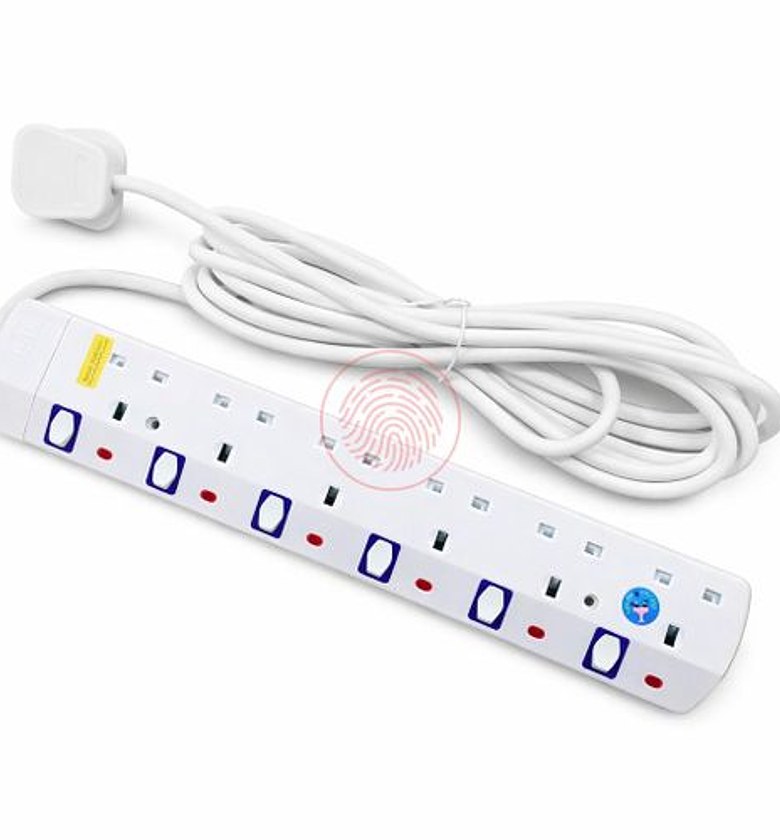 Jsb 6 Way Heavy Duty Power Extension Socket Cable 5 Meters 10 Meters with Surge Protector 6 ways 10 metres image