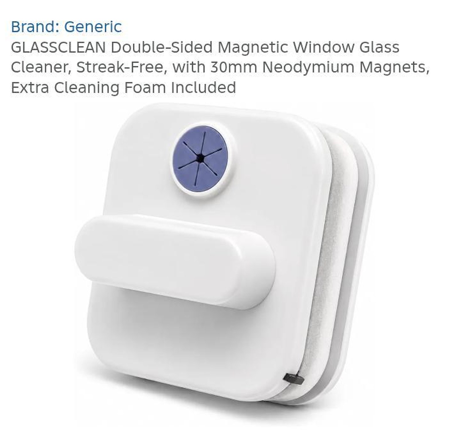 Good Clean Double Sided Magnetic Window Cleaner Glass Wiper with Safety Cord for High-Rise Apartments image