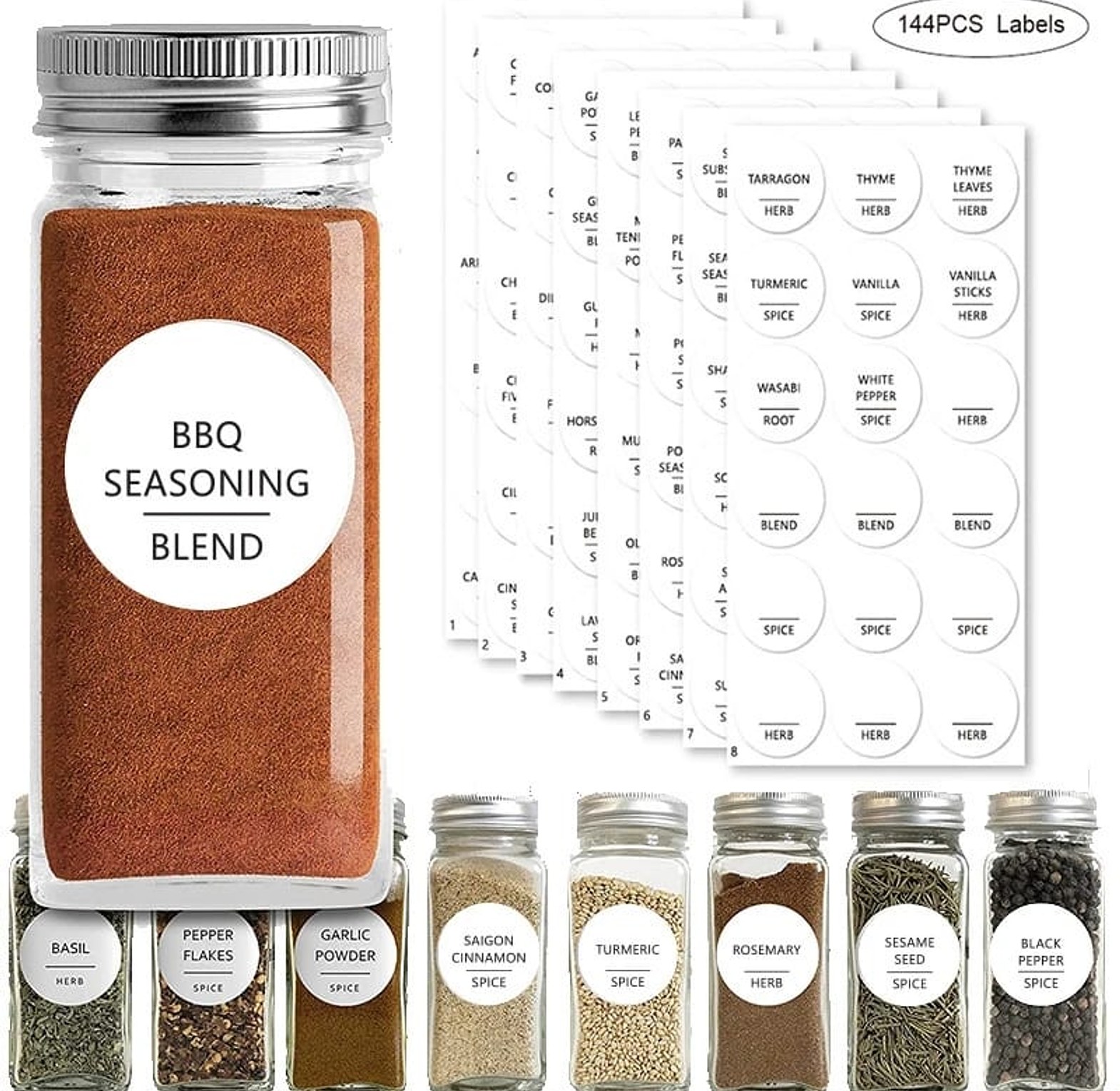 144-Piece Premium Minimalist Pantry and Spice Label Set image