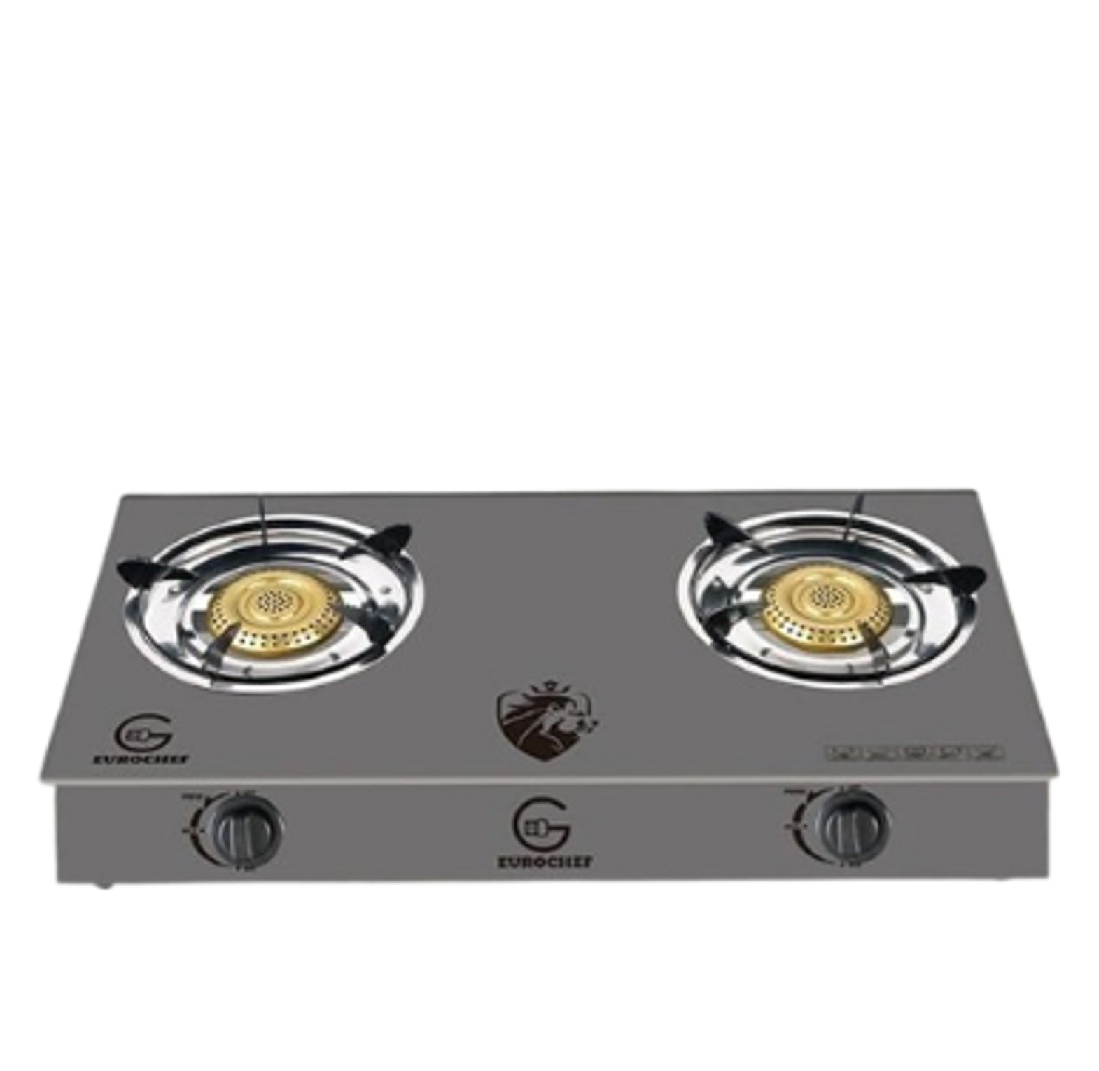 Cooktop. Eurochef Quality Gas Cooker With A Glass Top-two Burners image