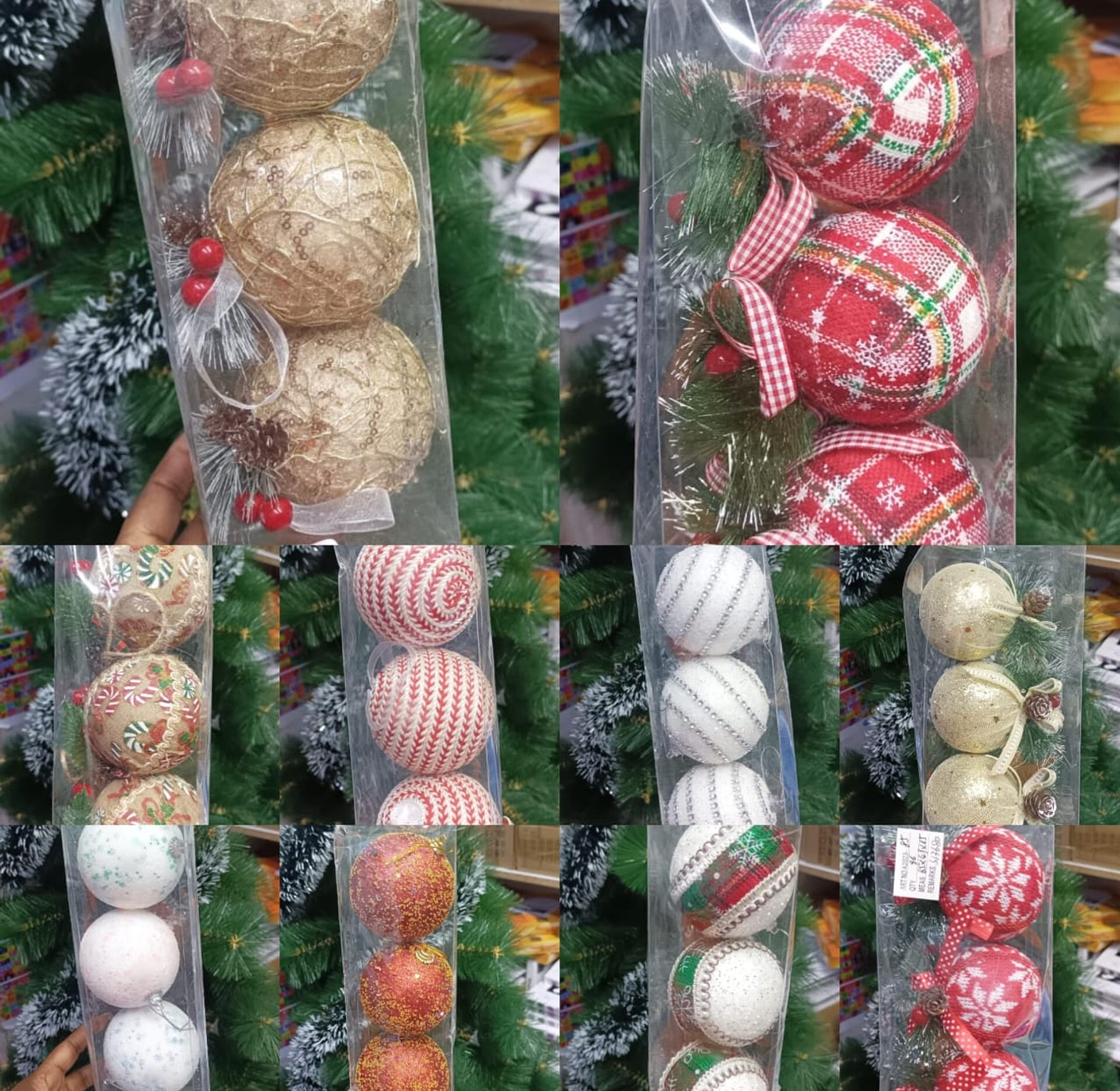  Christmas  Tree Decorations. Cute Christmas Balls 3pcs  image
