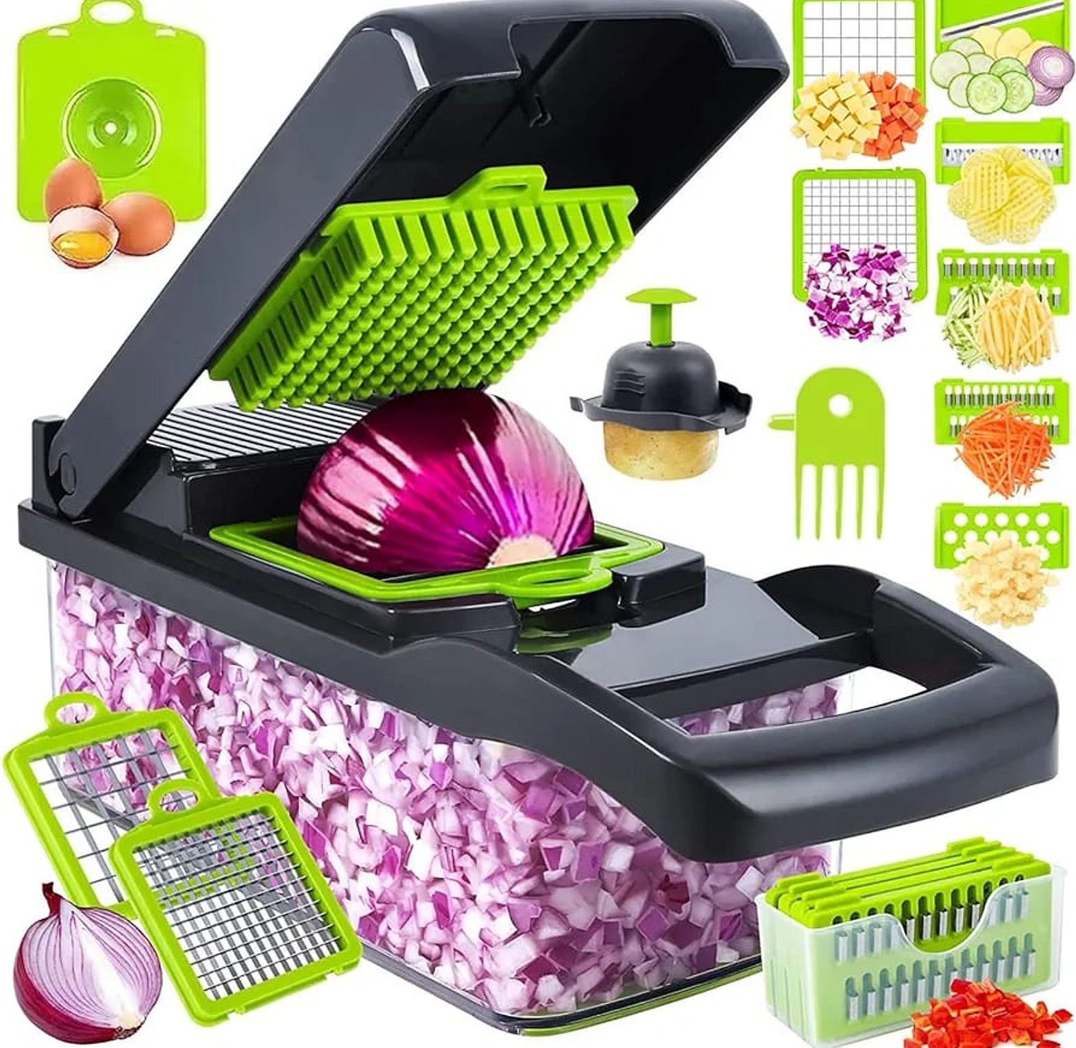 Multifunctional Vegetable Chopper Slicer Dicer Cutter, Veggie With 8 Blades image