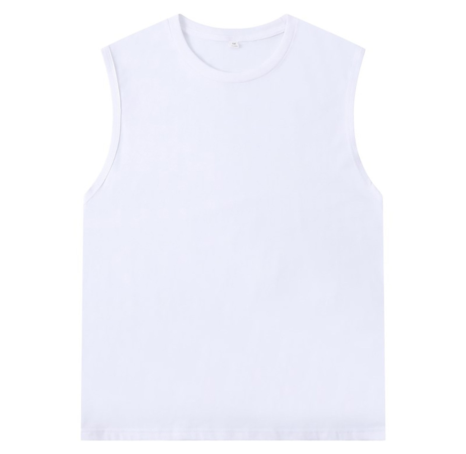 Men's Sleeveless T-Shirt in White and Black image