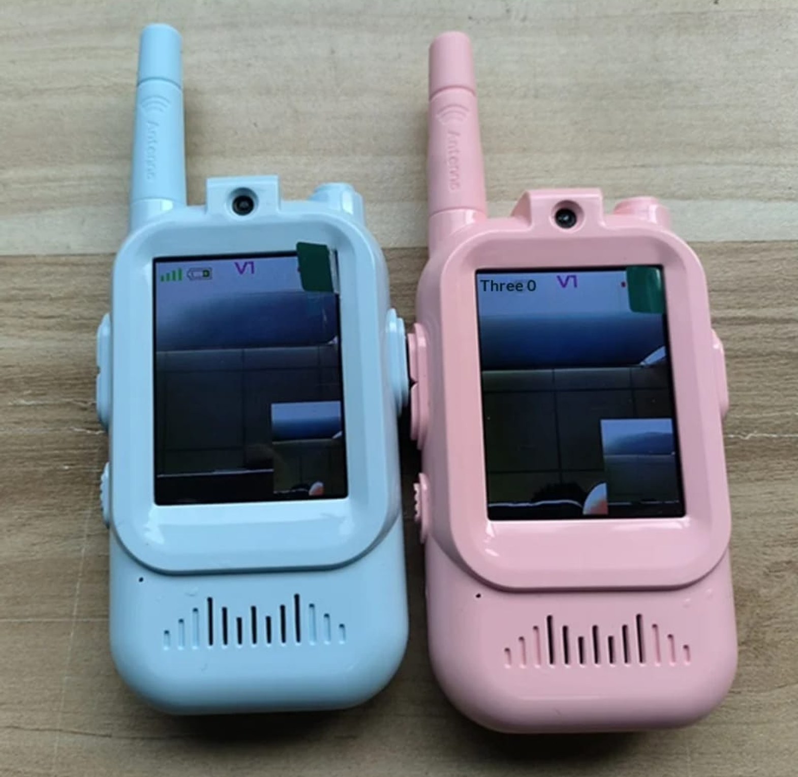 Kids Video Walkie Talkie Intercom Set with Built-in Camera & 2.4" Color Screen - Rechargeable Long Range Children's Toy Duo Pack image
