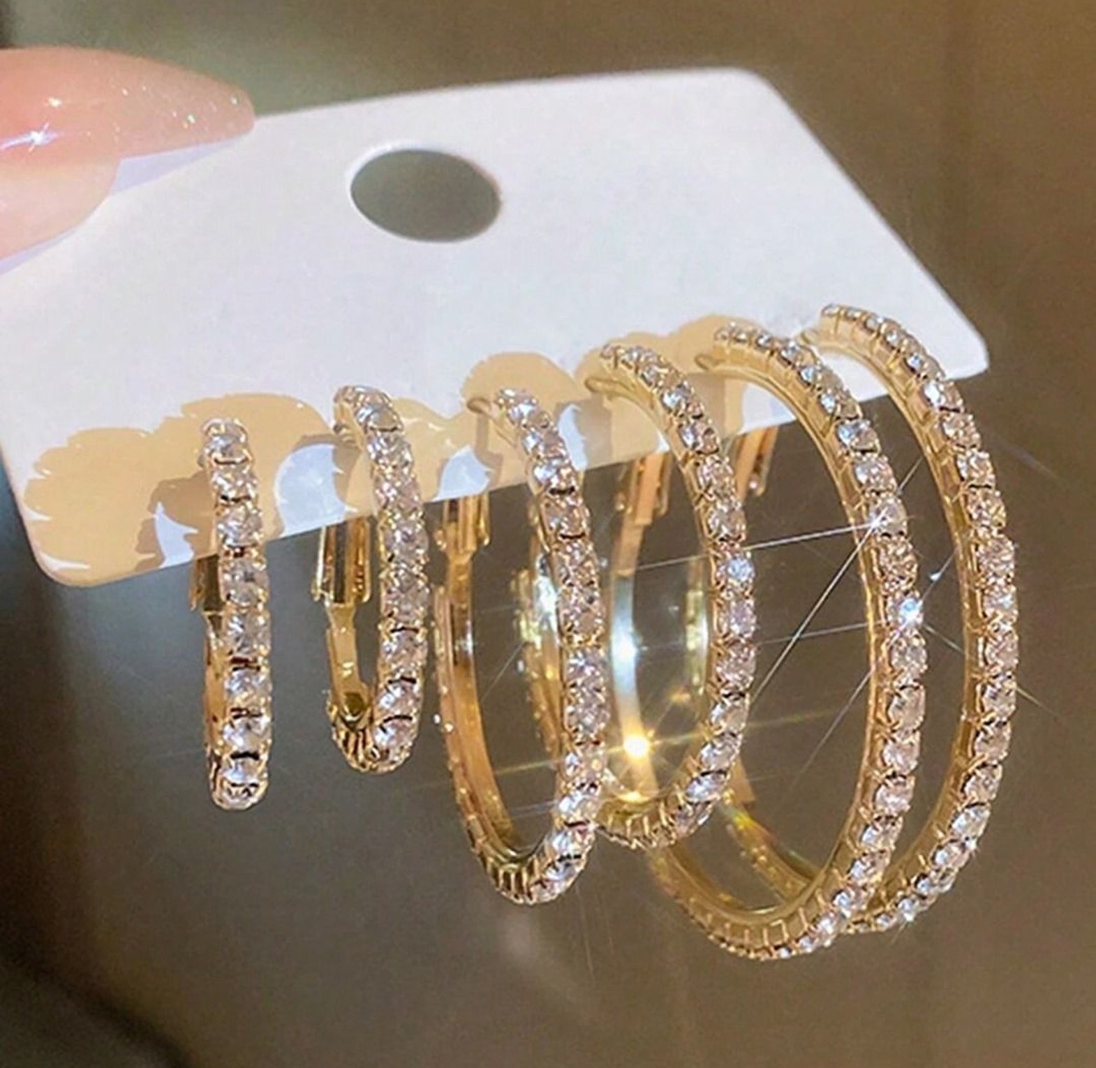 Elegant Sexy Hoop Earrings Set Embellished Alloy  image