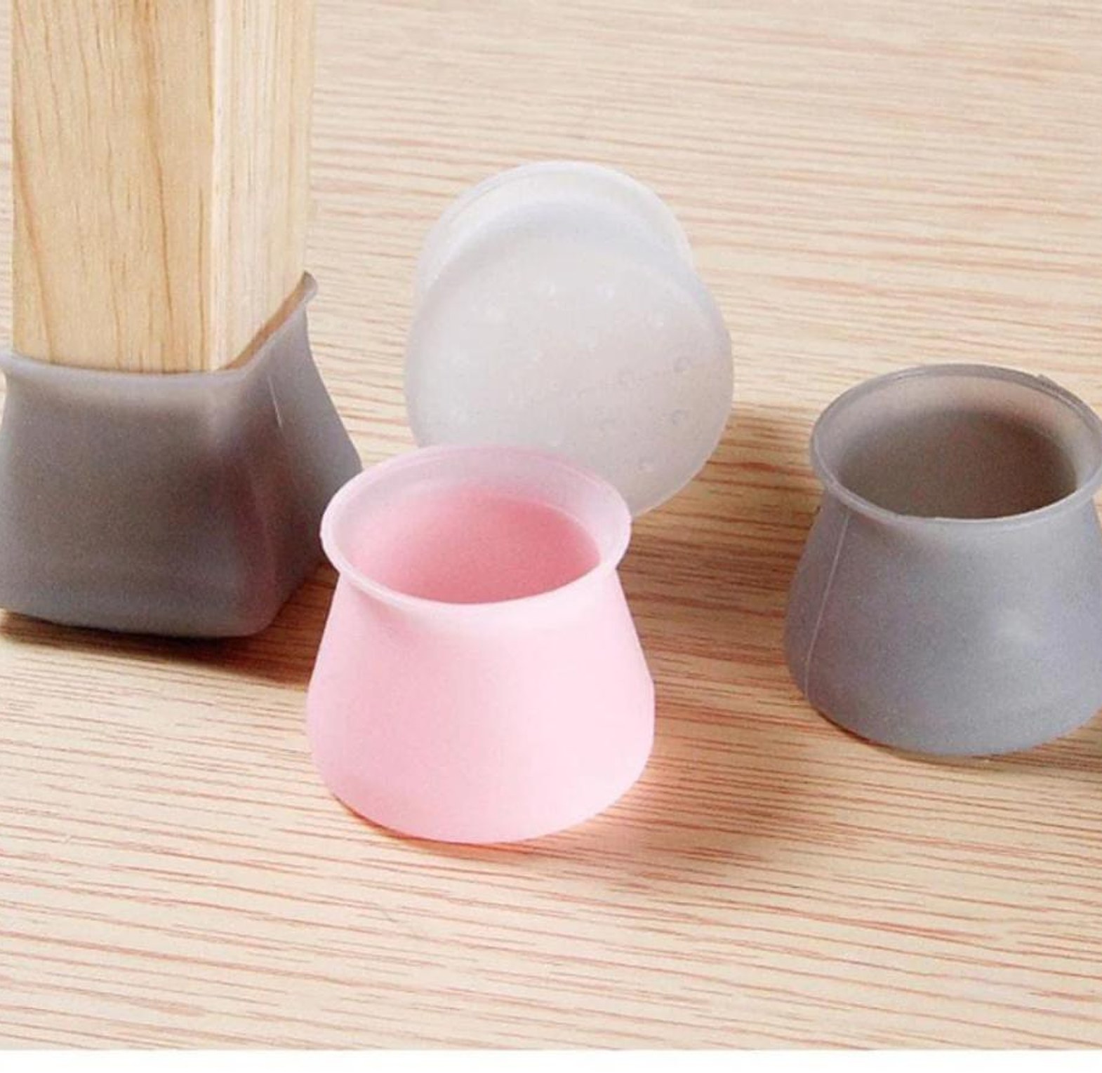Silicone Chair Leg Protectors and Anti-Scratch Floor Guards - 4Pcs Non-Slip Furniture Caps Pack image