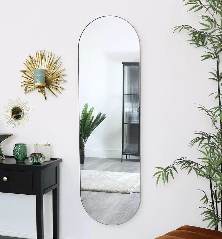 Oval Acrylic Mirror – 120×40cm Frameless Wall Mirror image