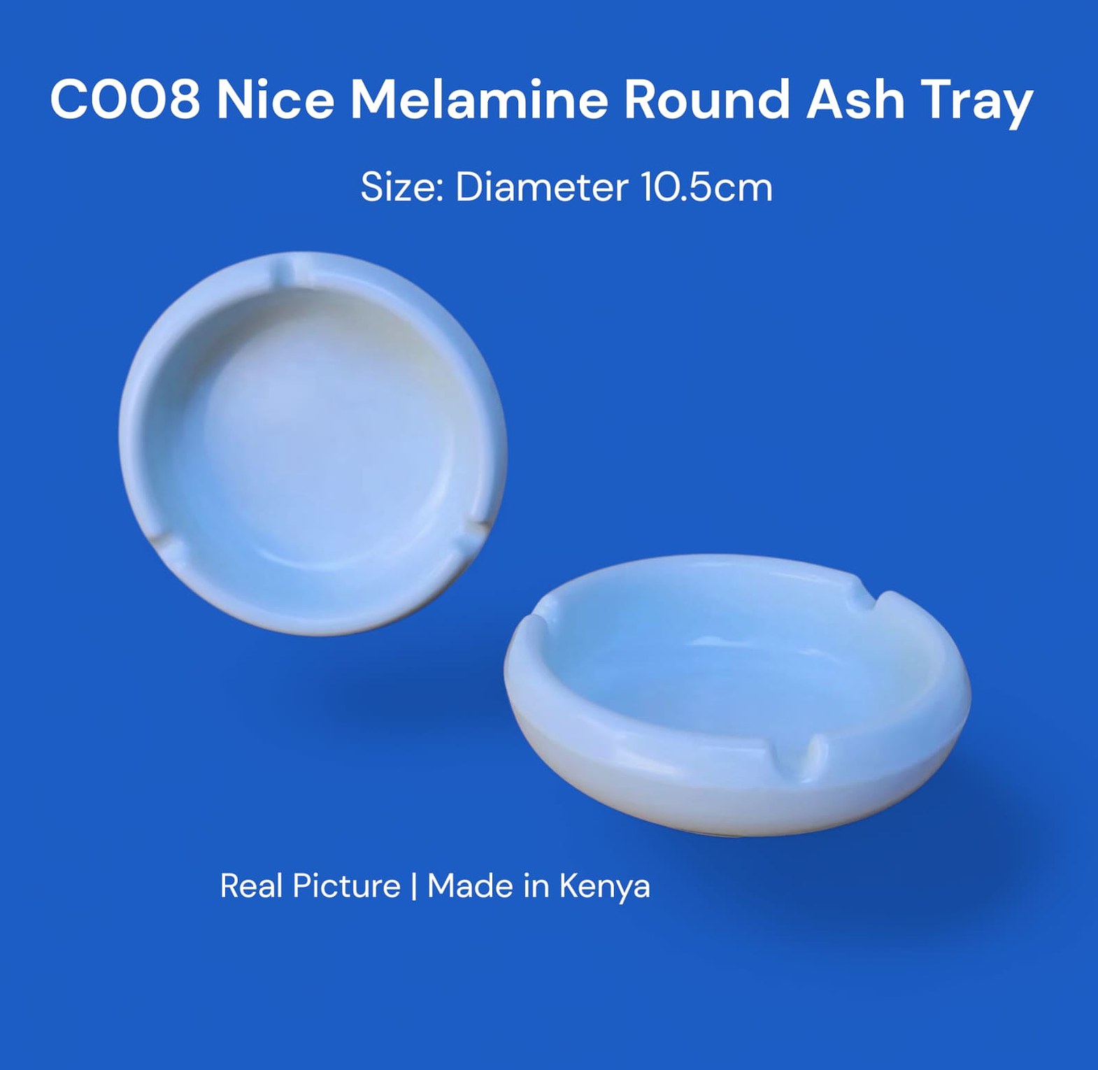 Round Melamine Ash Tray - Unbreakable Heat-Resistant Cigarette Holder for Home & Bar image