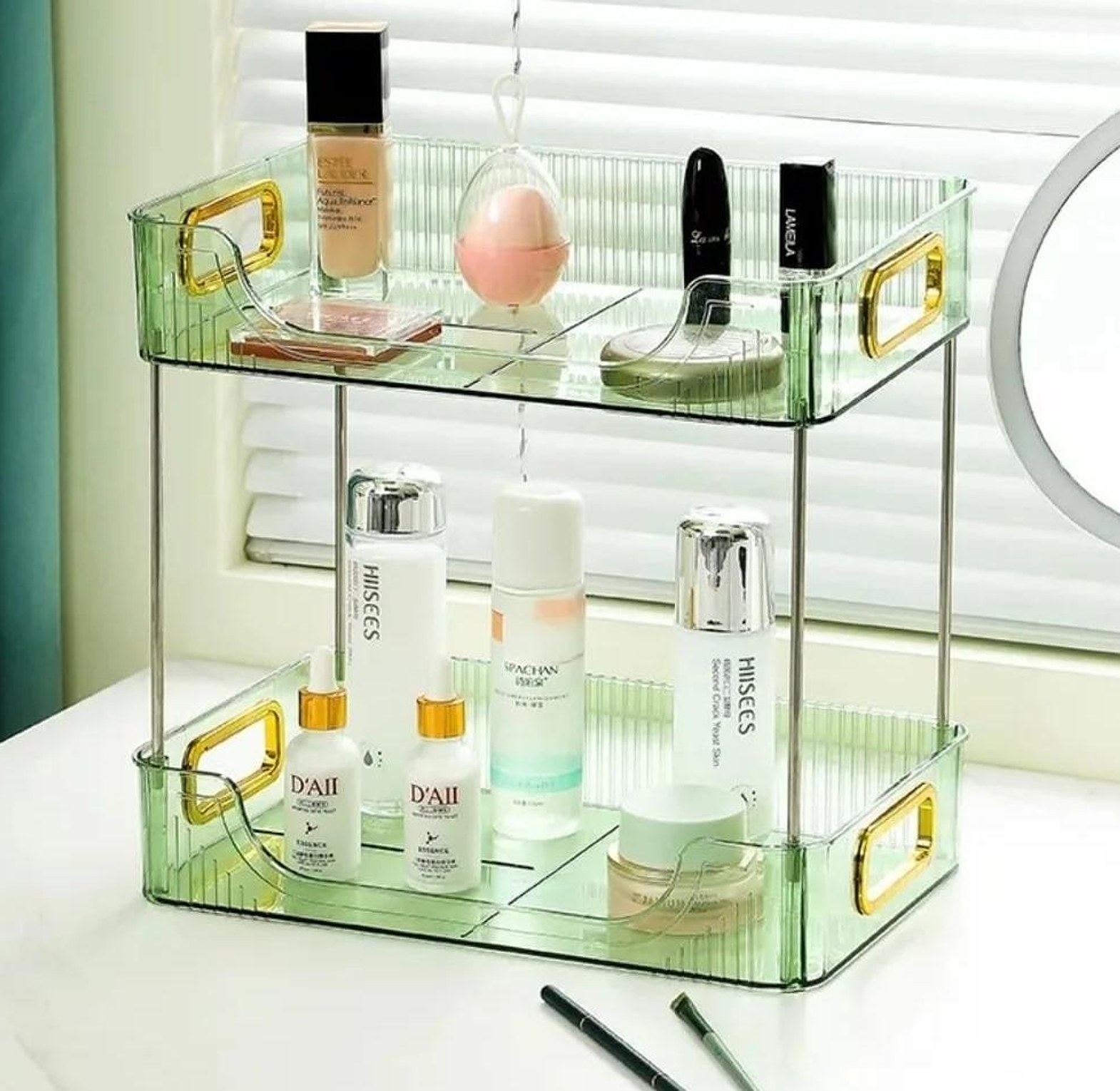2 Layer Multipurpose organizer/ Jewellery Holder Cosmetics Vanity Tray image