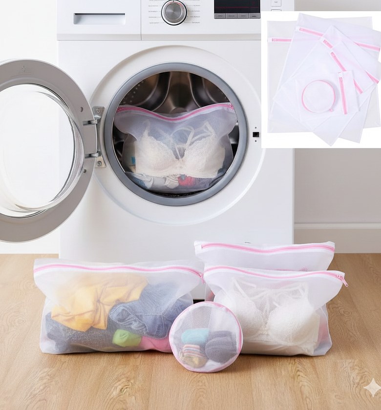 Set of 6 Premium Laundry Mesh Bags with Zipper image