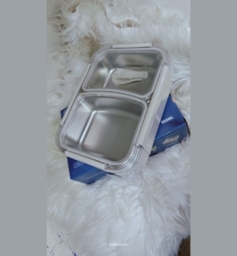  2-Grid Stainless Steel Food Flask with BPA-Free Airtight Lid image